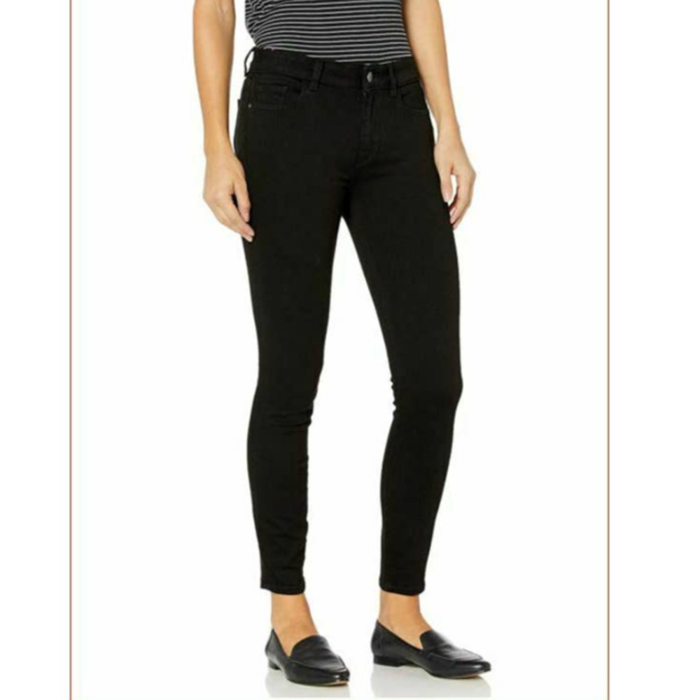 DL1961 Onyx Black Taylor Cotton Blend Mid Rise Ankle Skinny Jeans • Size 27 🔴